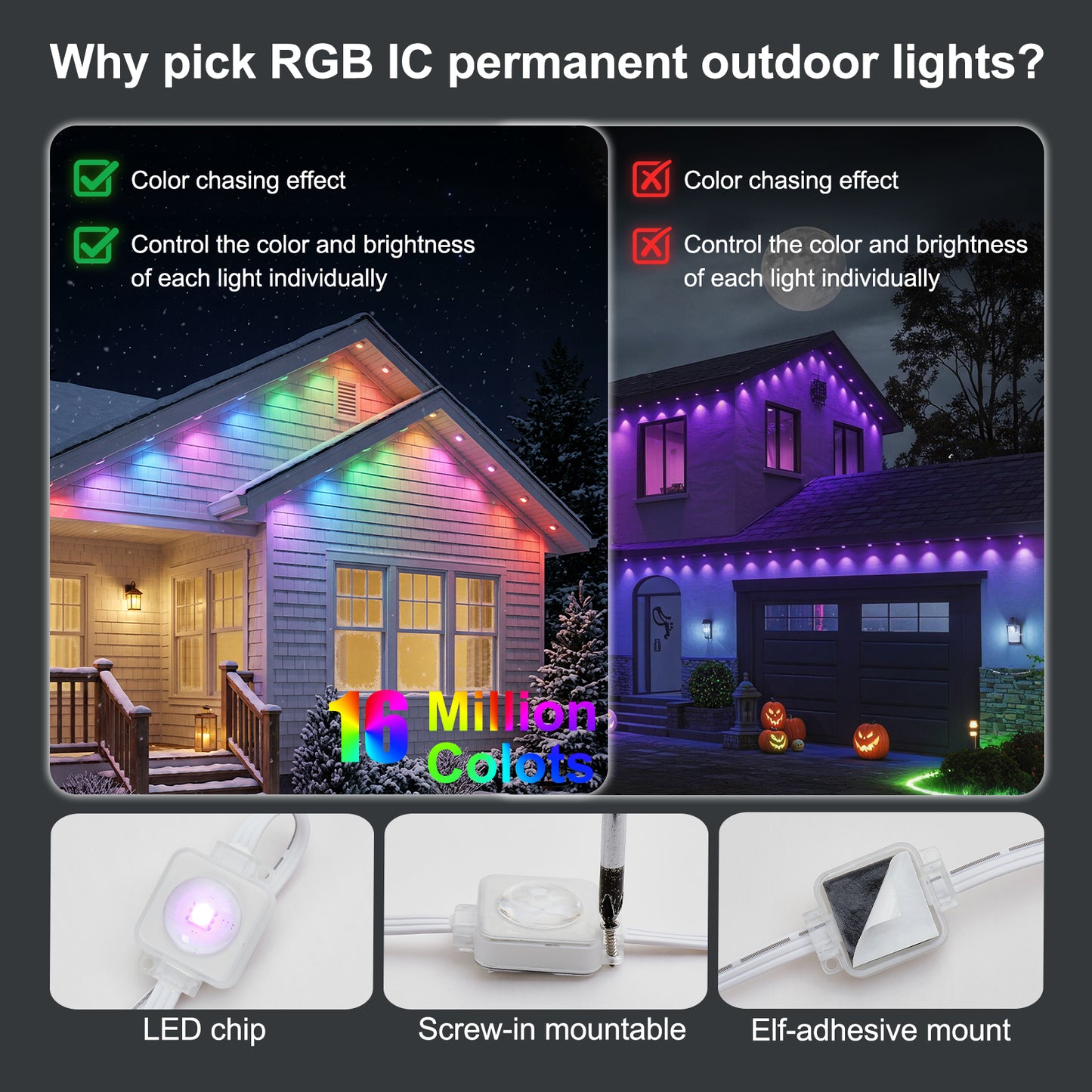 100ft Smart RGB Outdoor String Lights with Remote - view 5