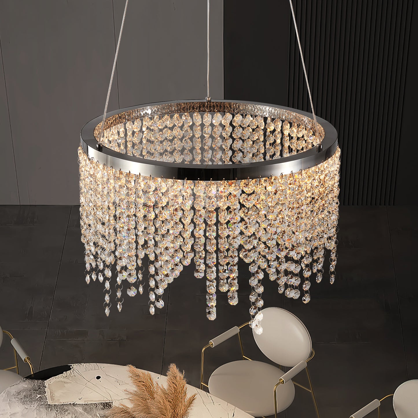 16" Luxury Chrome Crystal LED Chandelier - view 5