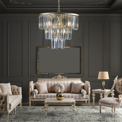 20" 7-Light Gold 3-Tier Crystal Chandelier - view 6