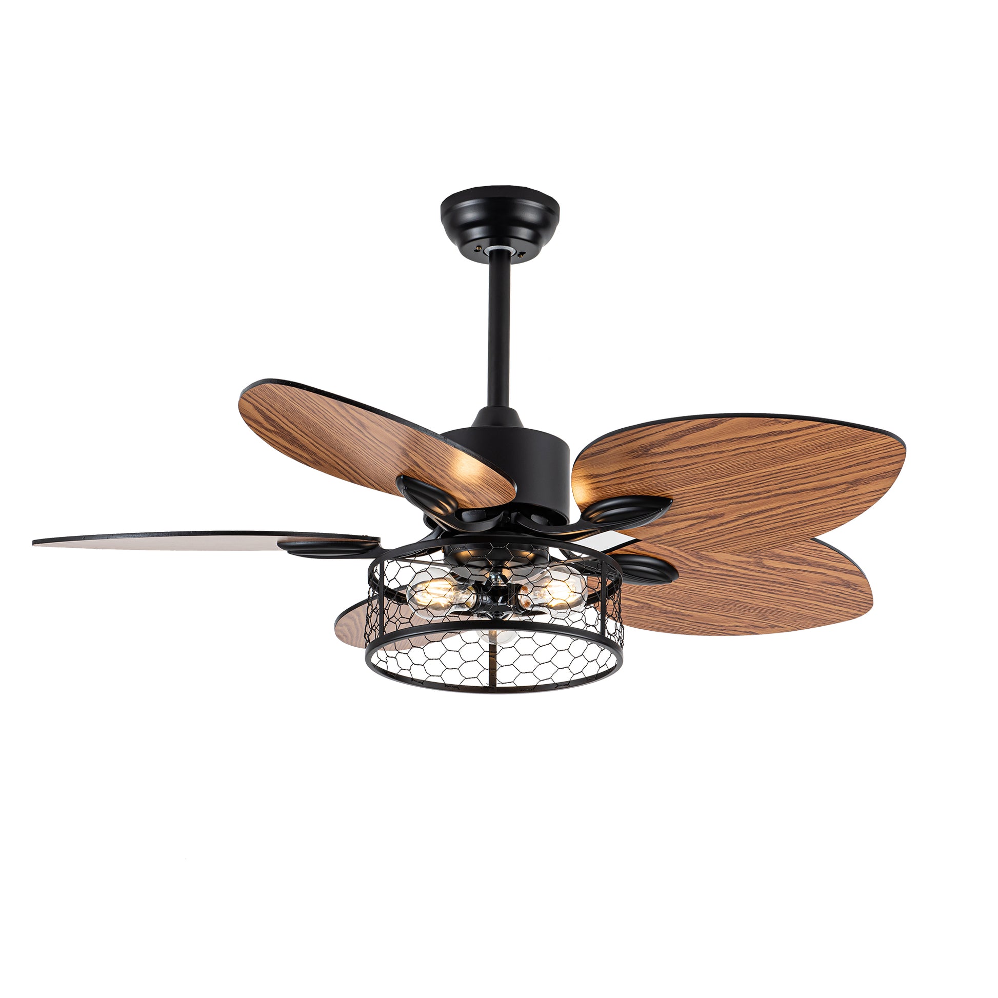 42" Matte Black Ceiling Fan with Light and Remote - view 14