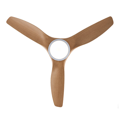 52" Matte White & Natural Wood Ceiling Fan with Remote - view 19