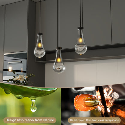 Modern Black Raindrop Pendant Chandelier - view 7