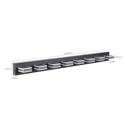 52" 8-Light Black Vanity Light with Dimmable LED - view 8