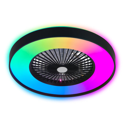 23" Black Ceiling Fan with Dimmable RGB LED - view 12