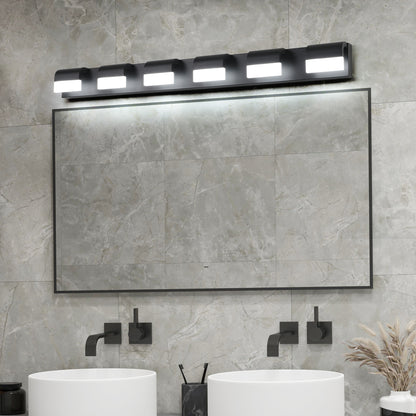 6-Light Black LED Vanity Wall Light - view 4