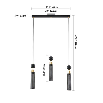 25" 3-Light Black & Gold Chandelier with Mesh Shades - view 7