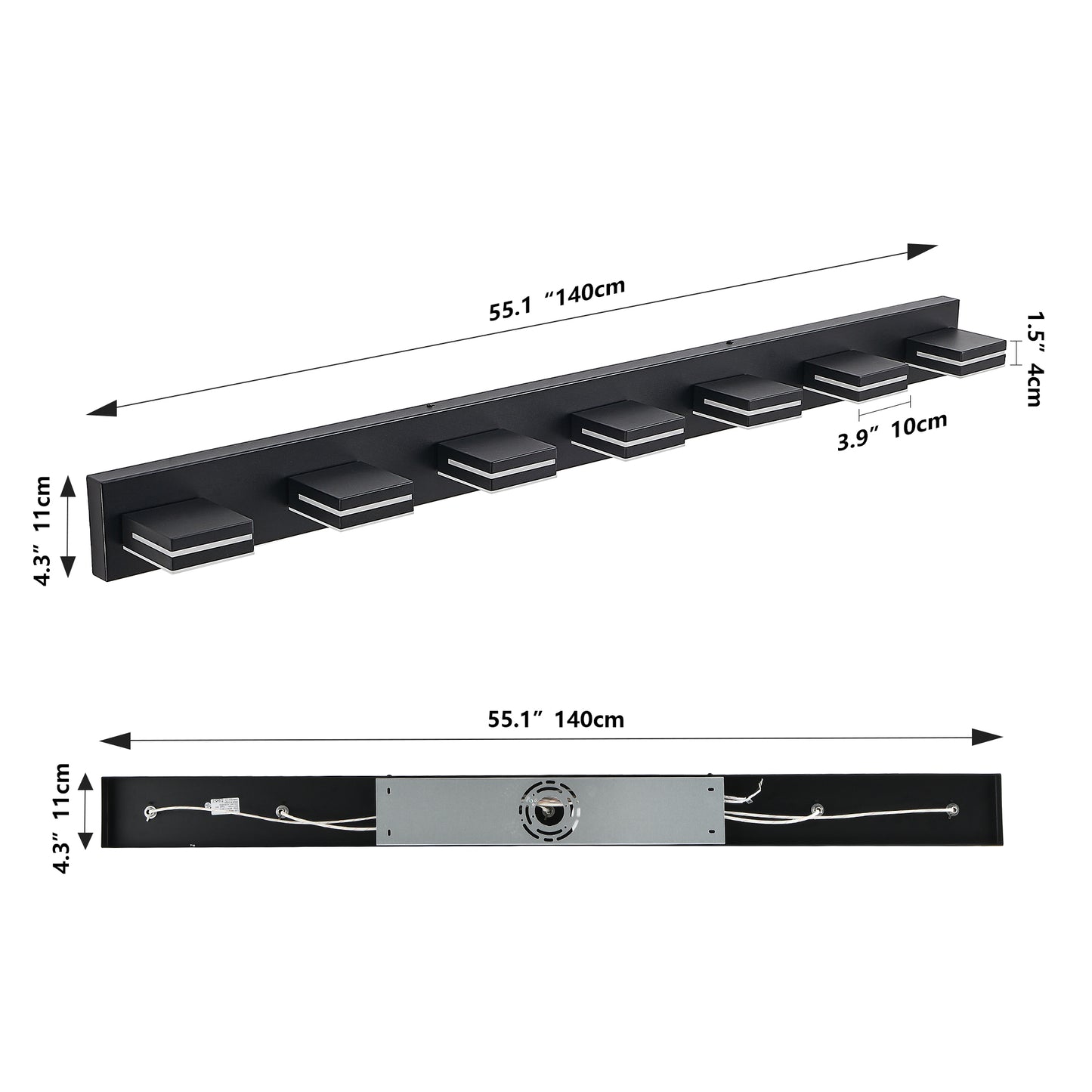 7-Light Black Minimalist LED Vanity Light - view 9