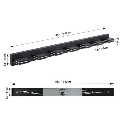 7-Light Black Minimalist LED Vanity Light - view 9