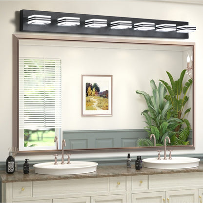 45" 7-Light Black LED Vanity Wall Light
