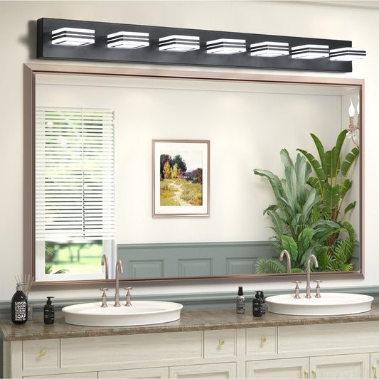 45" 7-Light Black LED Vanity Wall Light
