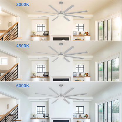 88" Silver Industrial Aluminum Ceiling Fan with Remote - view 11