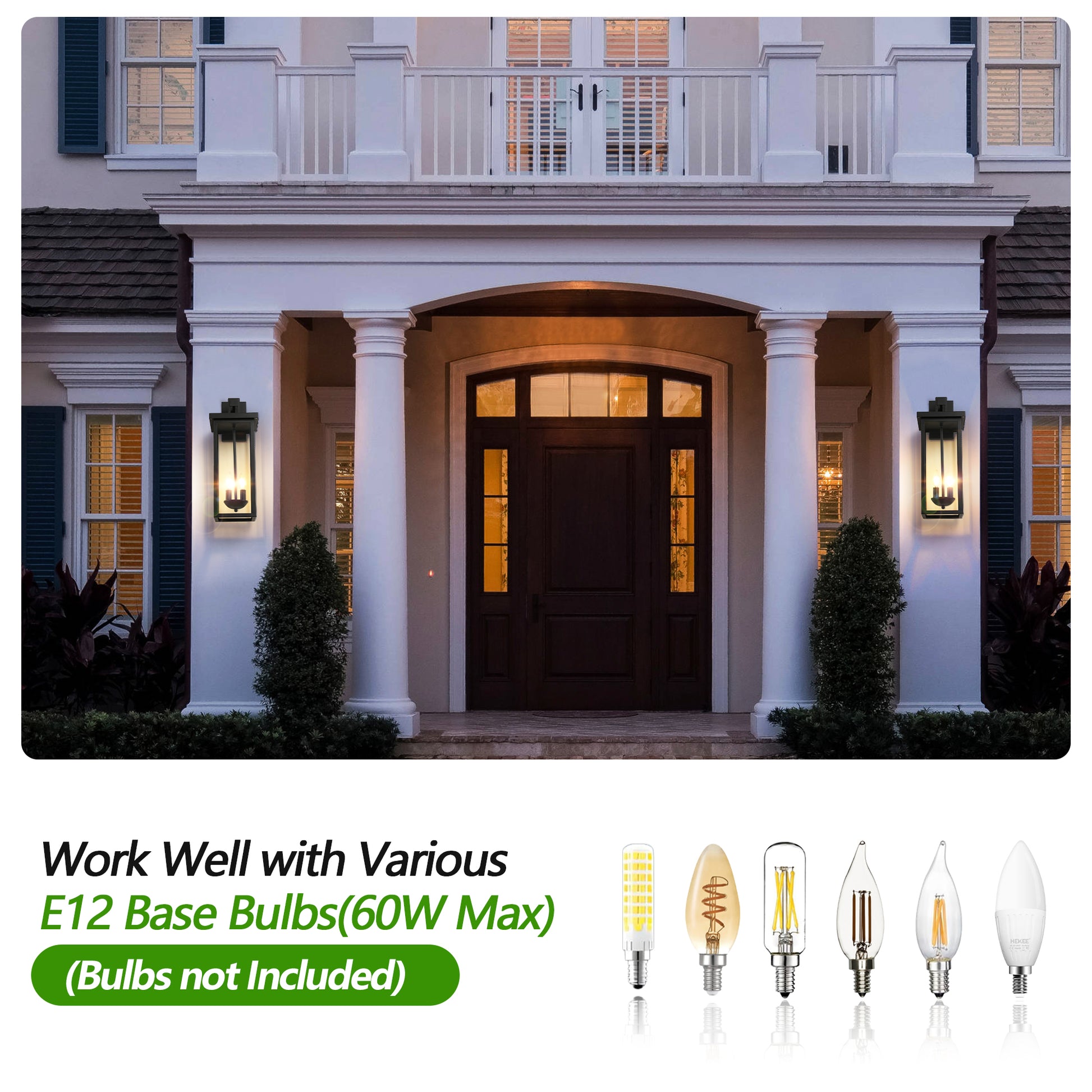 22" Matte Black Outdoor Wall Lantern with Dusk to Dawn Sensor - view 6