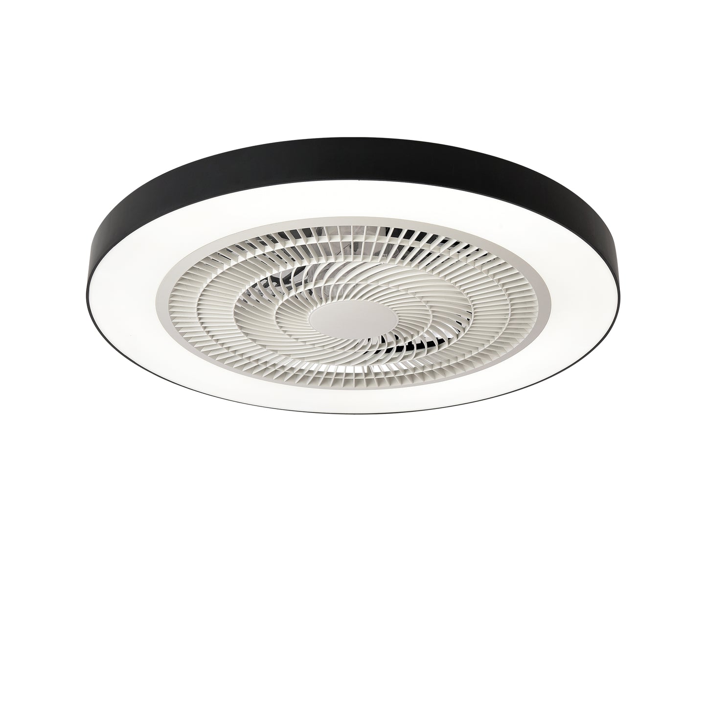 Matte Black Flush Mount Ceiling Fan with Dimmable LED - view 16