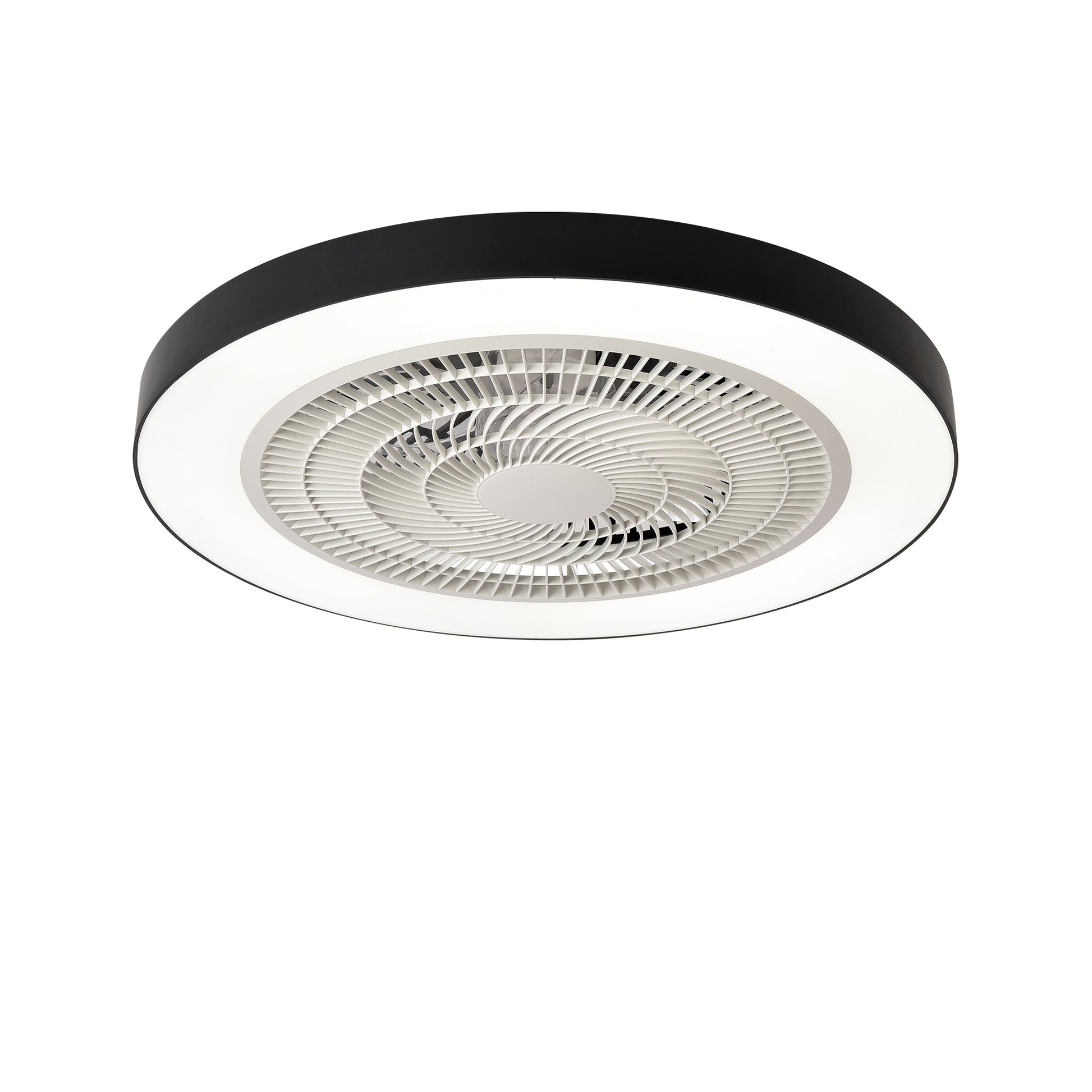 Matte Black Flush Mount Ceiling Fan with Dimmable LED - view 16