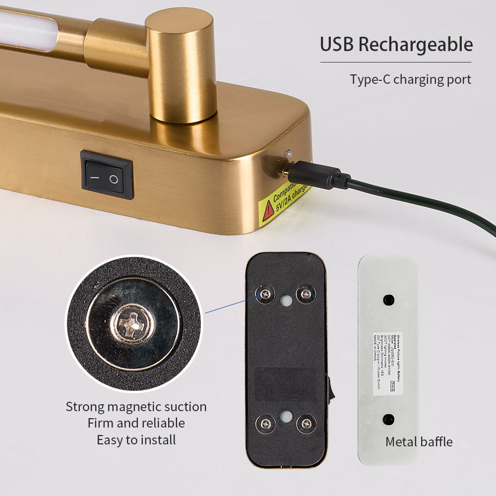 Gold Battery Operated LED Wall Sconce with Remote - view 7