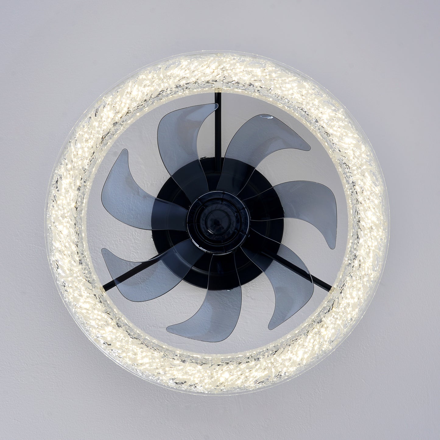 Matte Black Acrylic Ice Brick Ceiling Fan with Dimmable LED - view 21