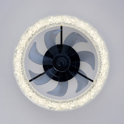 Matte Black Acrylic Ice Brick Ceiling Fan with Dimmable LED - view 21