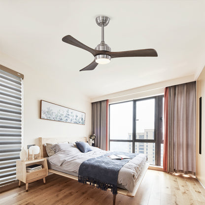 42" Nickel Solid Wood Ceiling Fan with Remote - view 5