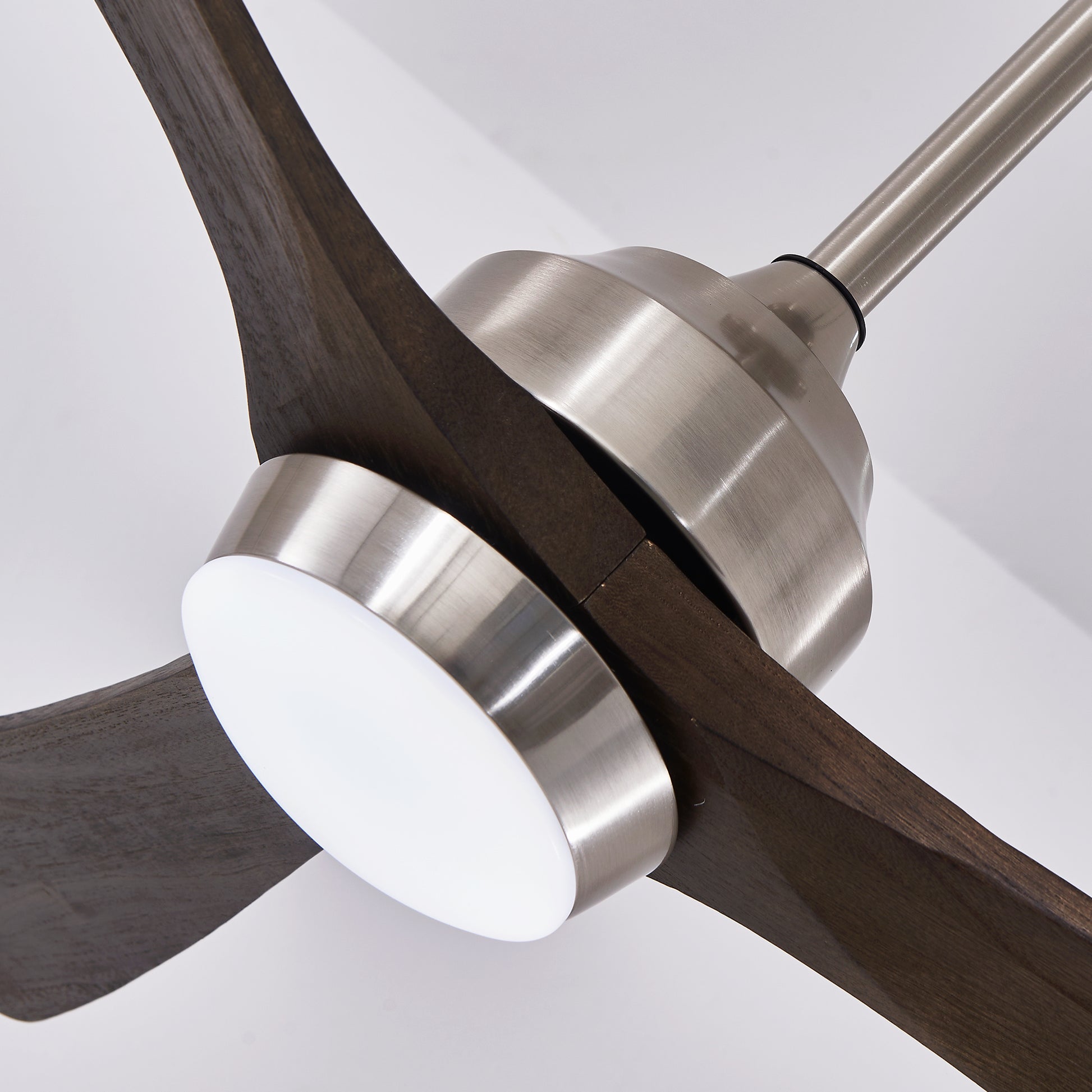 62" Satin Nickel Solid Wood Ceiling Fan with Light & Remote - view 17