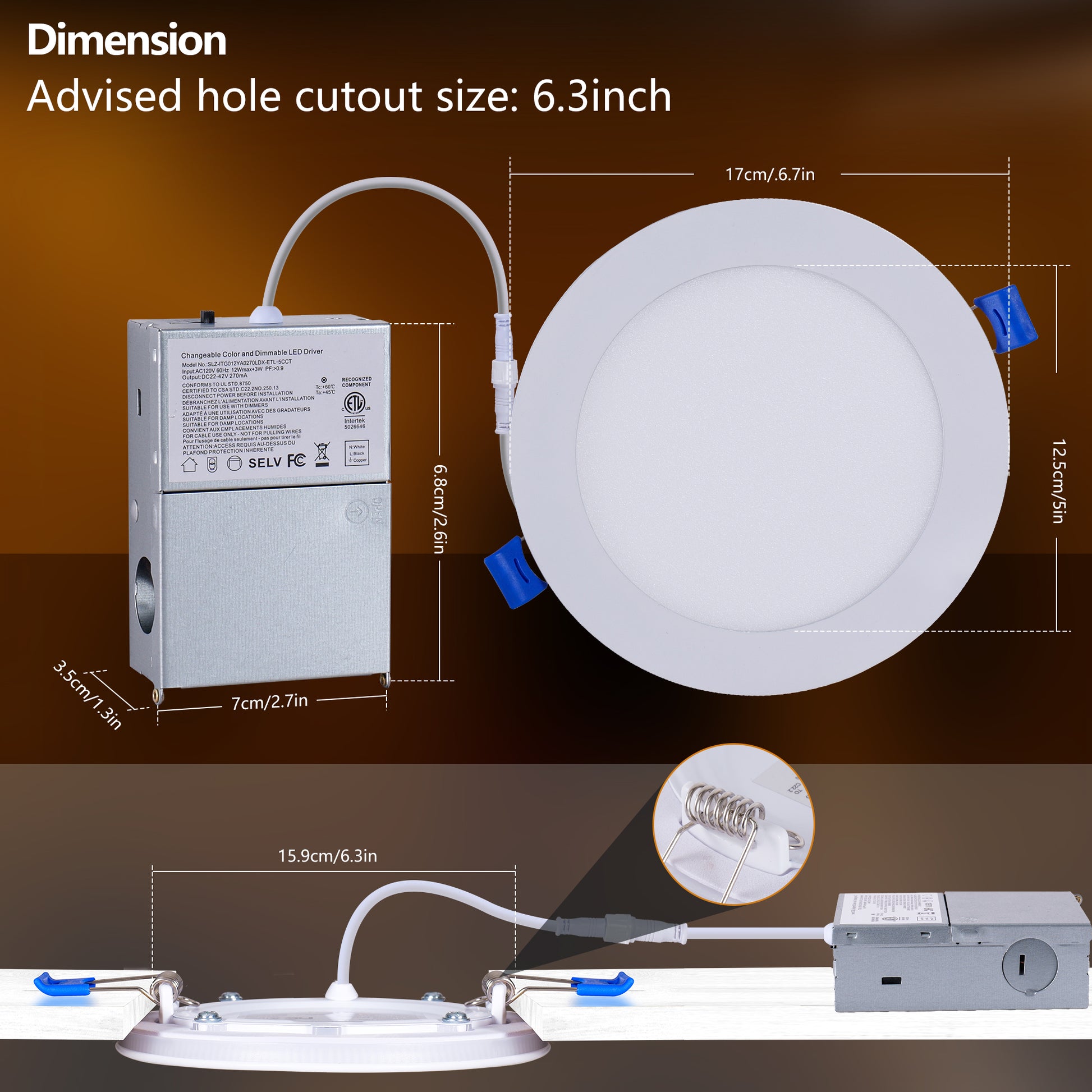 6" White LED Recessed Ceiling Light, 12-Pack - view 8