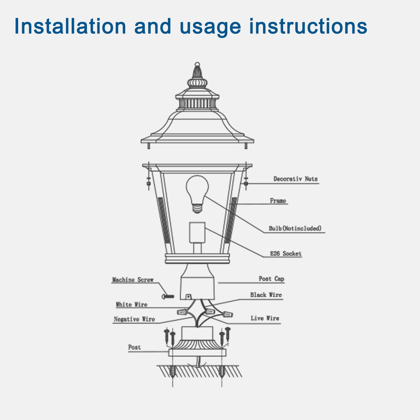 21"H Black Outdoor Post Lantern Light, Set of 2 - view 11
