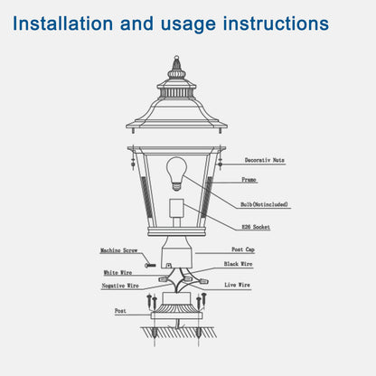 21"H Black Outdoor Post Lantern Light, Set of 2 - view 11