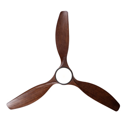 52" Matte Black Flush Mount Wood Ceiling Fan with Remote - view 19