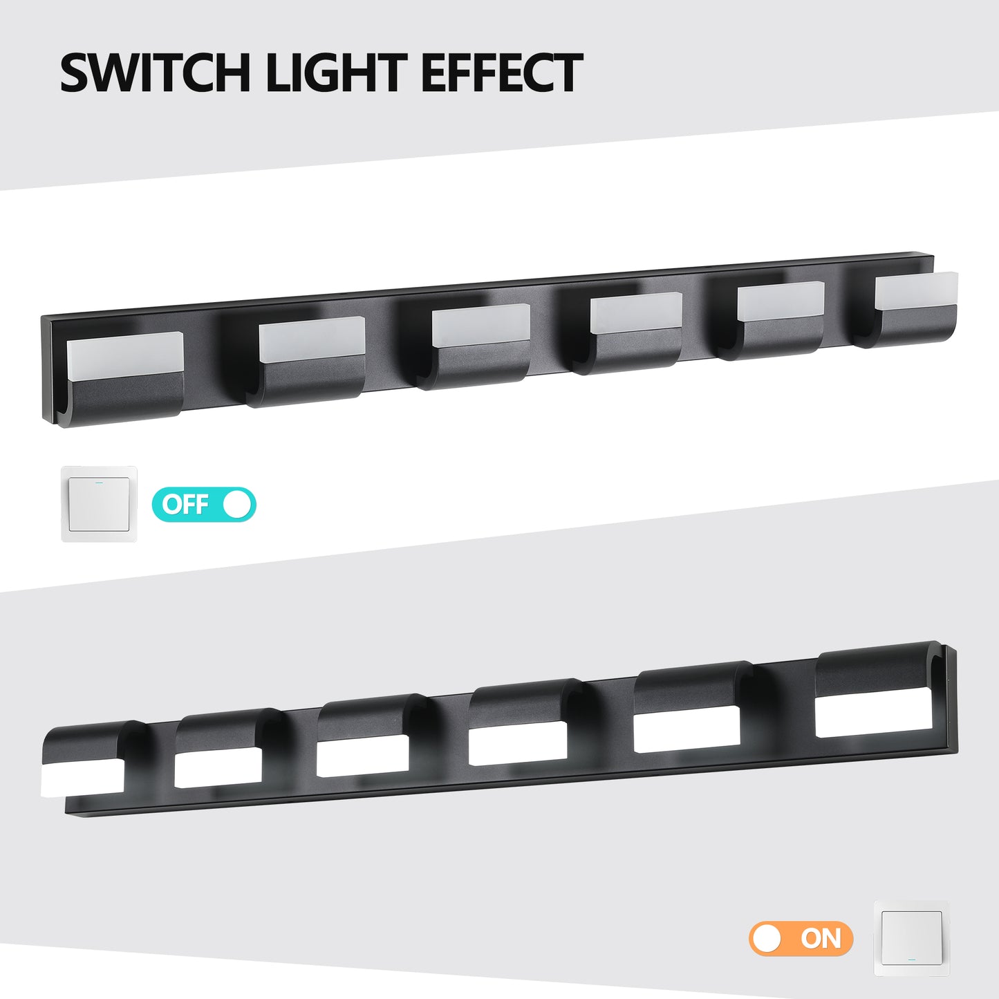 6-Light Black LED Vanity Wall Light - view 8