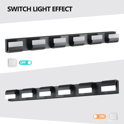 6-Light Black LED Vanity Wall Light - view 8
