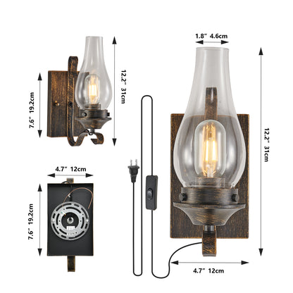 Black & Gold Farmhouse Plug-In Wall Sconce, Set of 2 - view 9
