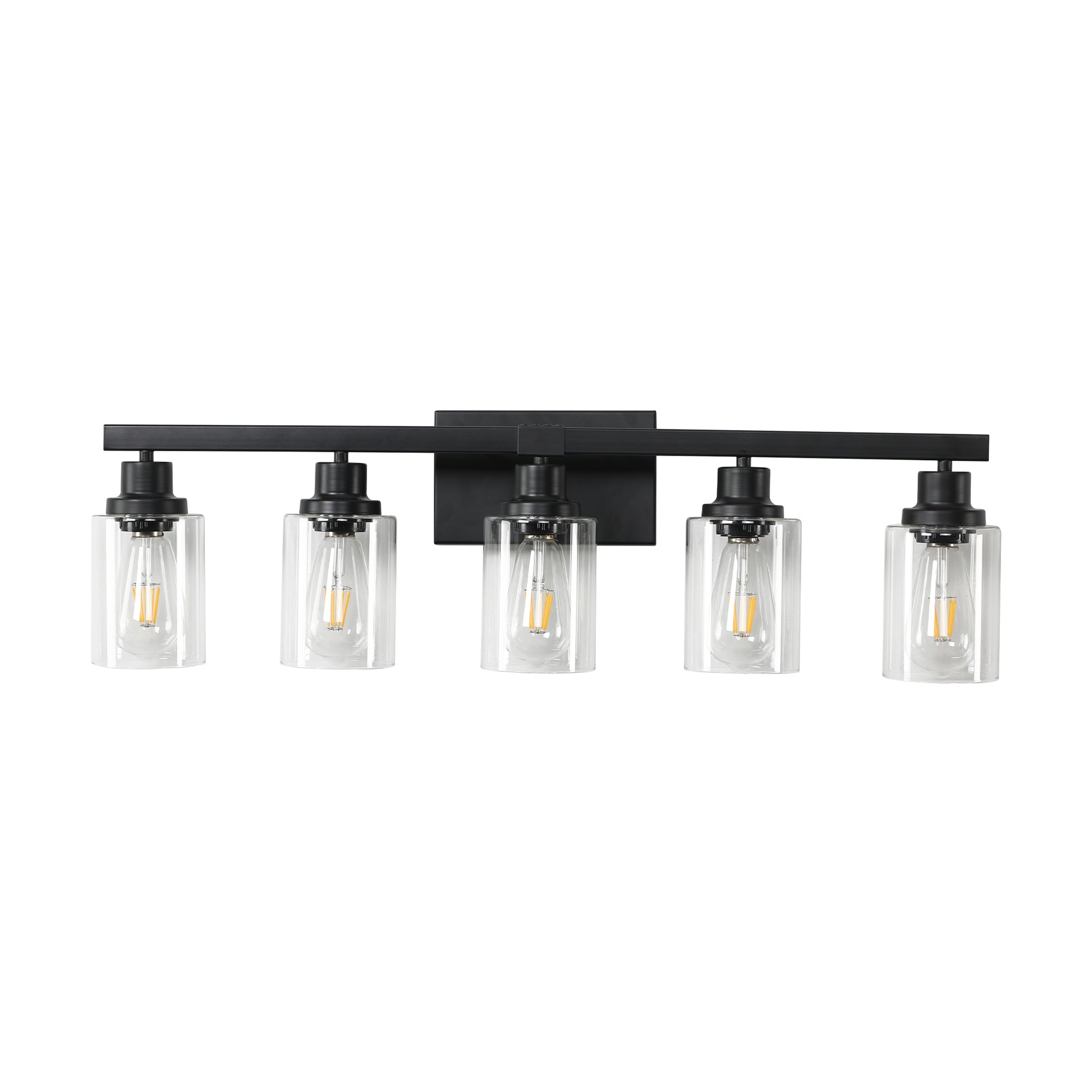 31" 5-Light Black Industrial Vanity Wall Light - view 9