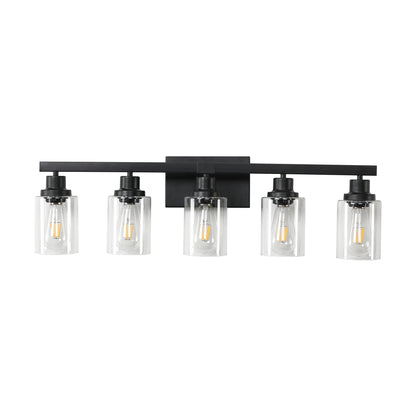 31" 5-Light Black Industrial Vanity Wall Light - view 9