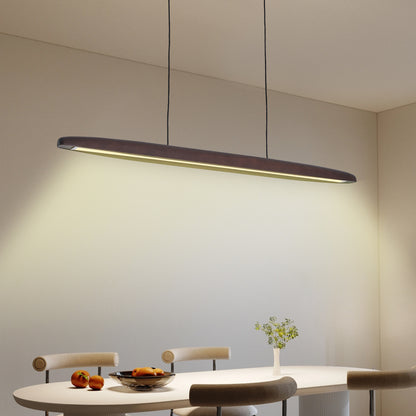 51" Walnut Wood Pendant Light with Remote - view 3
