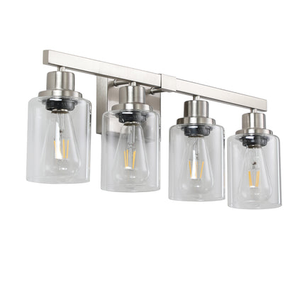 24" 4-Light Brushed Nickel Vanity Light with Clear Glass - view 11