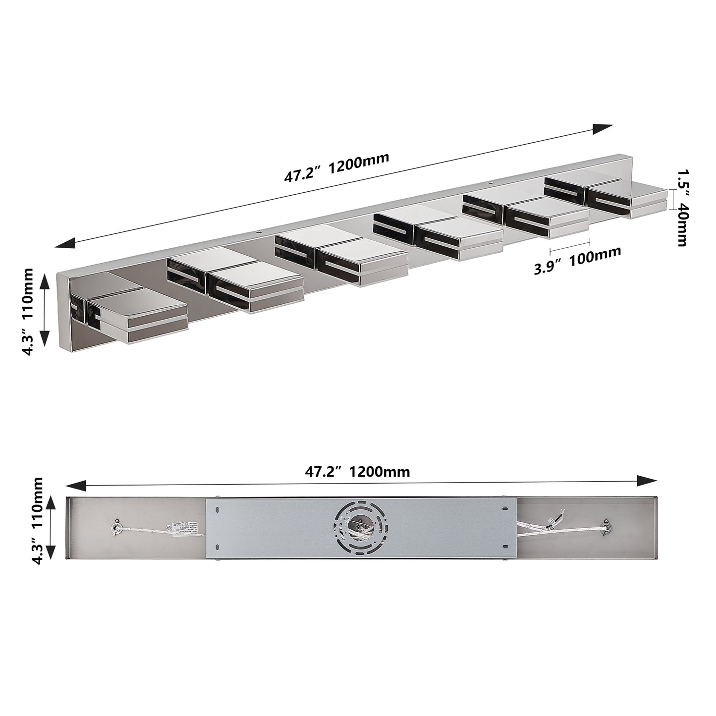 6-Light Modern Chrome LED Vanity Wall Light - view 10
