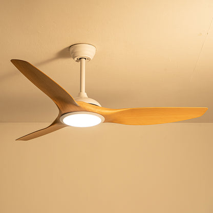 52" Matte White & Natural Wood Ceiling Fan with Remote - view 13