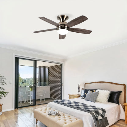 52" Satin Nickel Plywood Blade Ceiling Fan with Remote - view 5