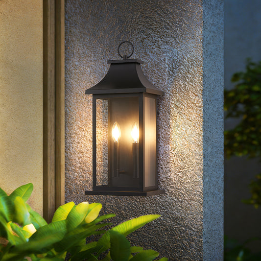 22.2" Black Dusk to Dawn Outdoor Wall Lantern - view 2