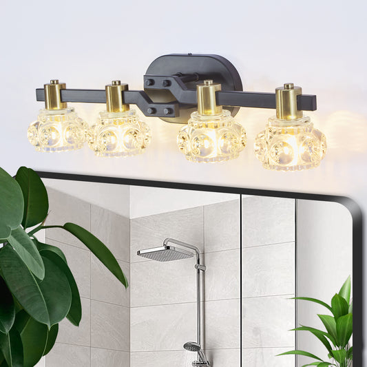 24" 4-Light Black Vintage Crystal Wall Sconce - view 2