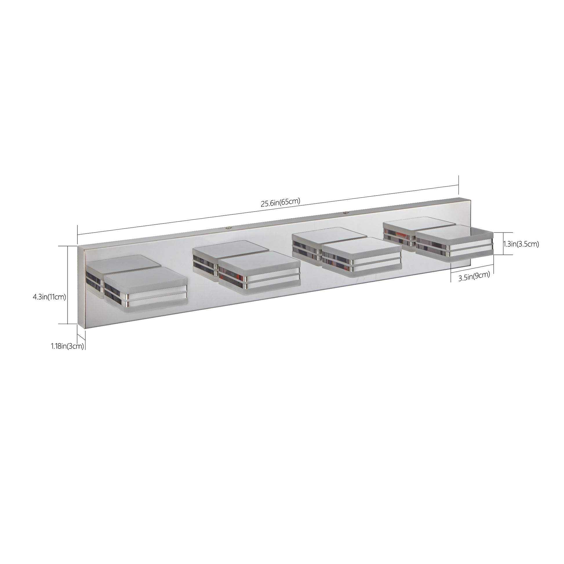 26" 4-Light Chrome LED Vanity Wall Light - view 8