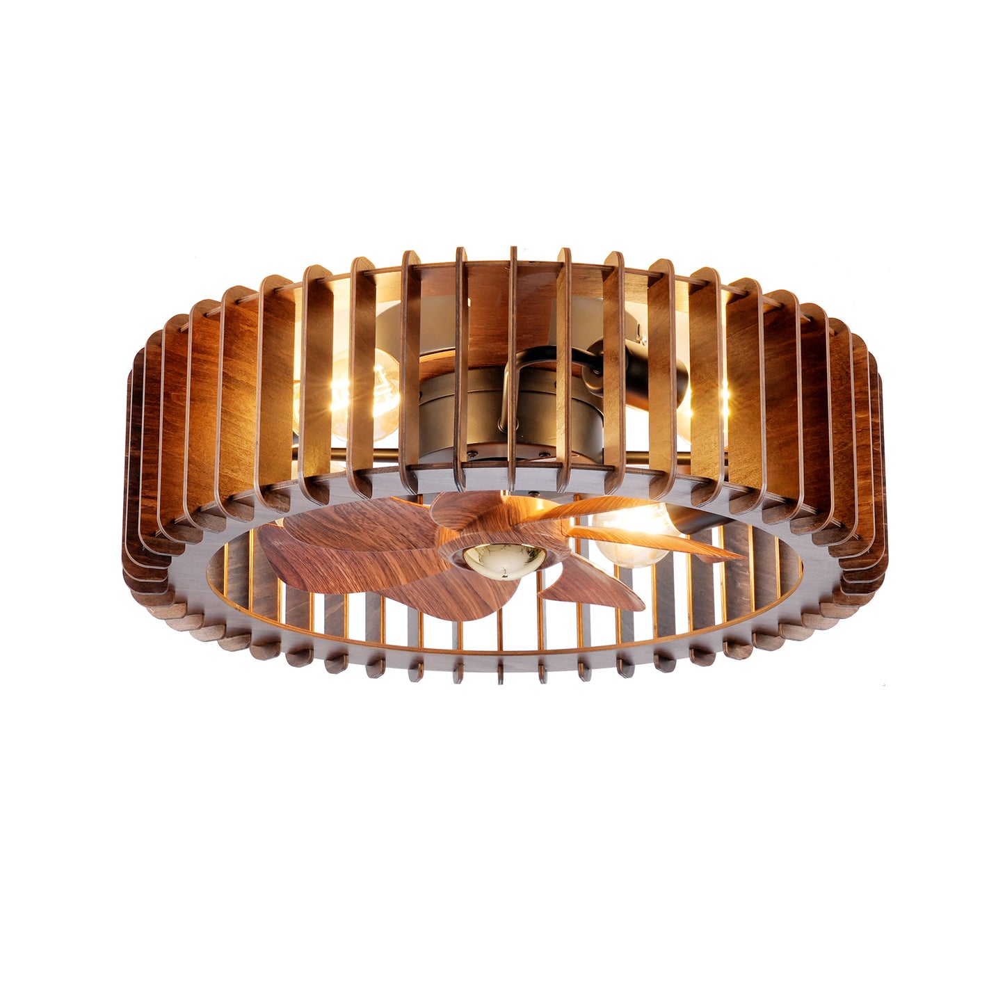20" Wood Flush Mount Ceiling Fan with Remote - view 16