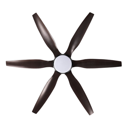 56" Matte Black 6-Blade Ceiling Fan with Remote - view 15
