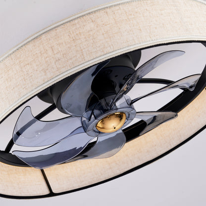 20" Matte Black Fabric Farmhouse Ceiling Fan with Remote - view 17