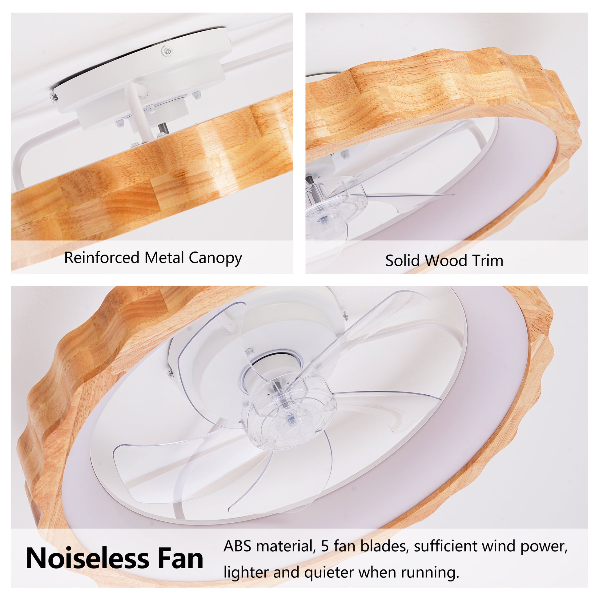 20" Plum Blossom Flush Mount Ceiling Fan with Dimmable LED - view 15