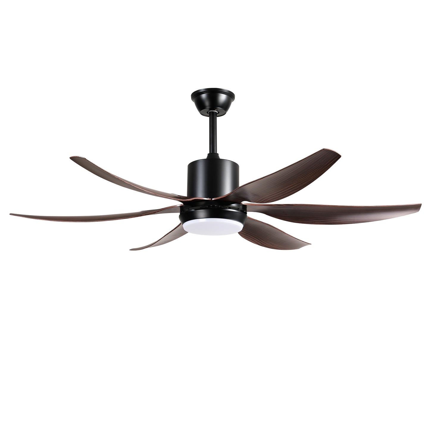 56" Matte Black 6-Blade Ceiling Fan with Remote - view 14