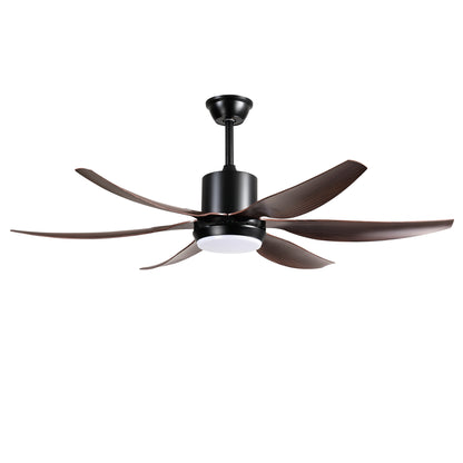 56" Matte Black 6-Blade Ceiling Fan with Remote - view 14