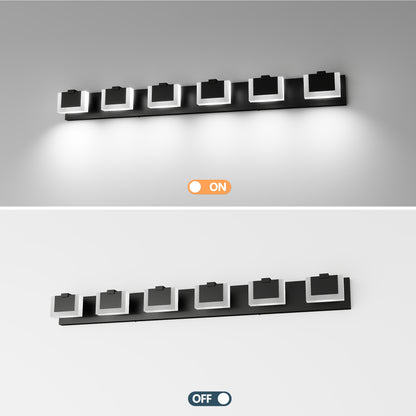 6-Light Matte Black Acrylic LED Vanity Light - view 5