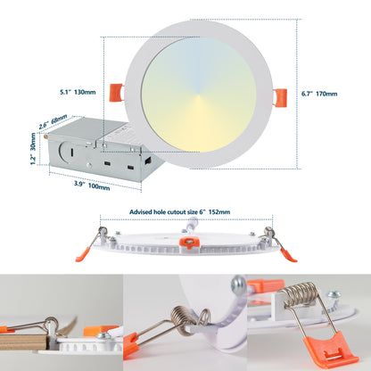 6" White Dimmable LED Recessed Light, 12-Pack - view 8