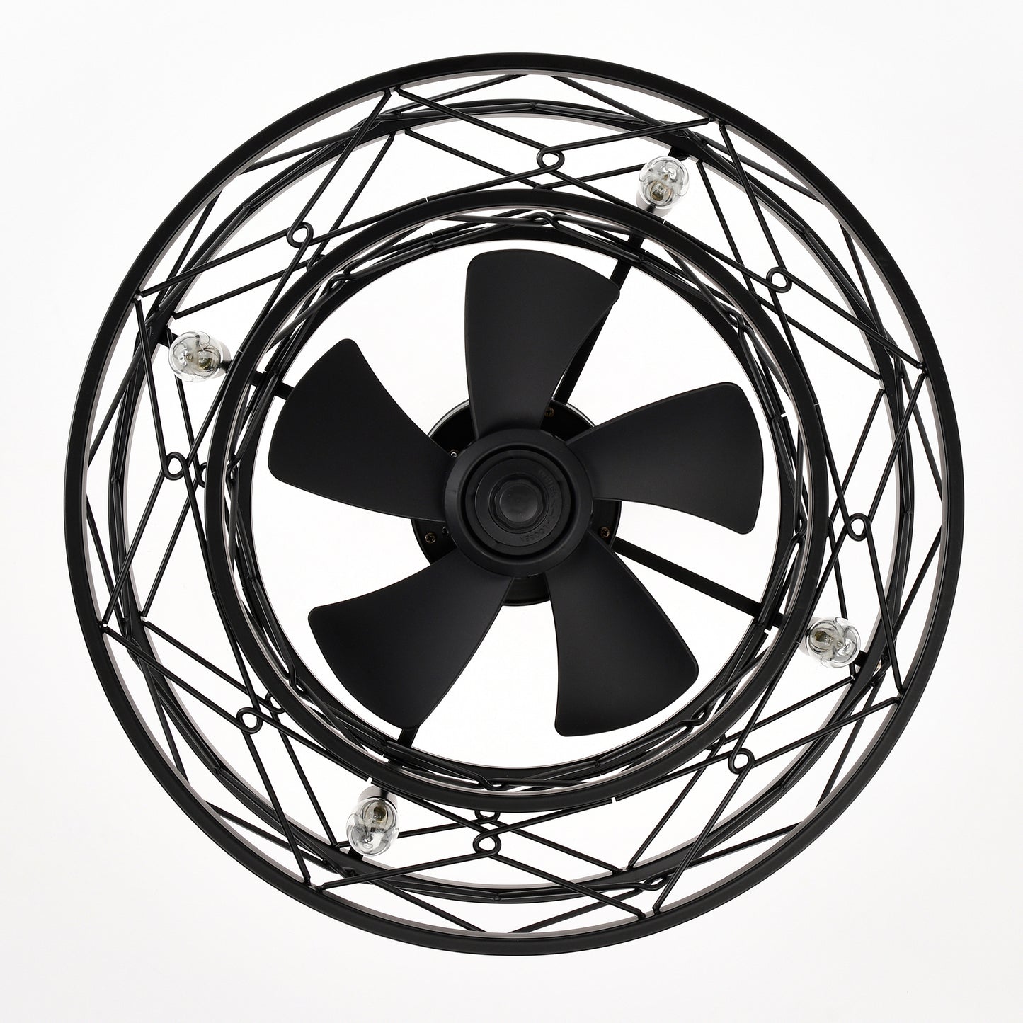 20" Matte Black Modern Enclosed Ceiling Fan - view 13