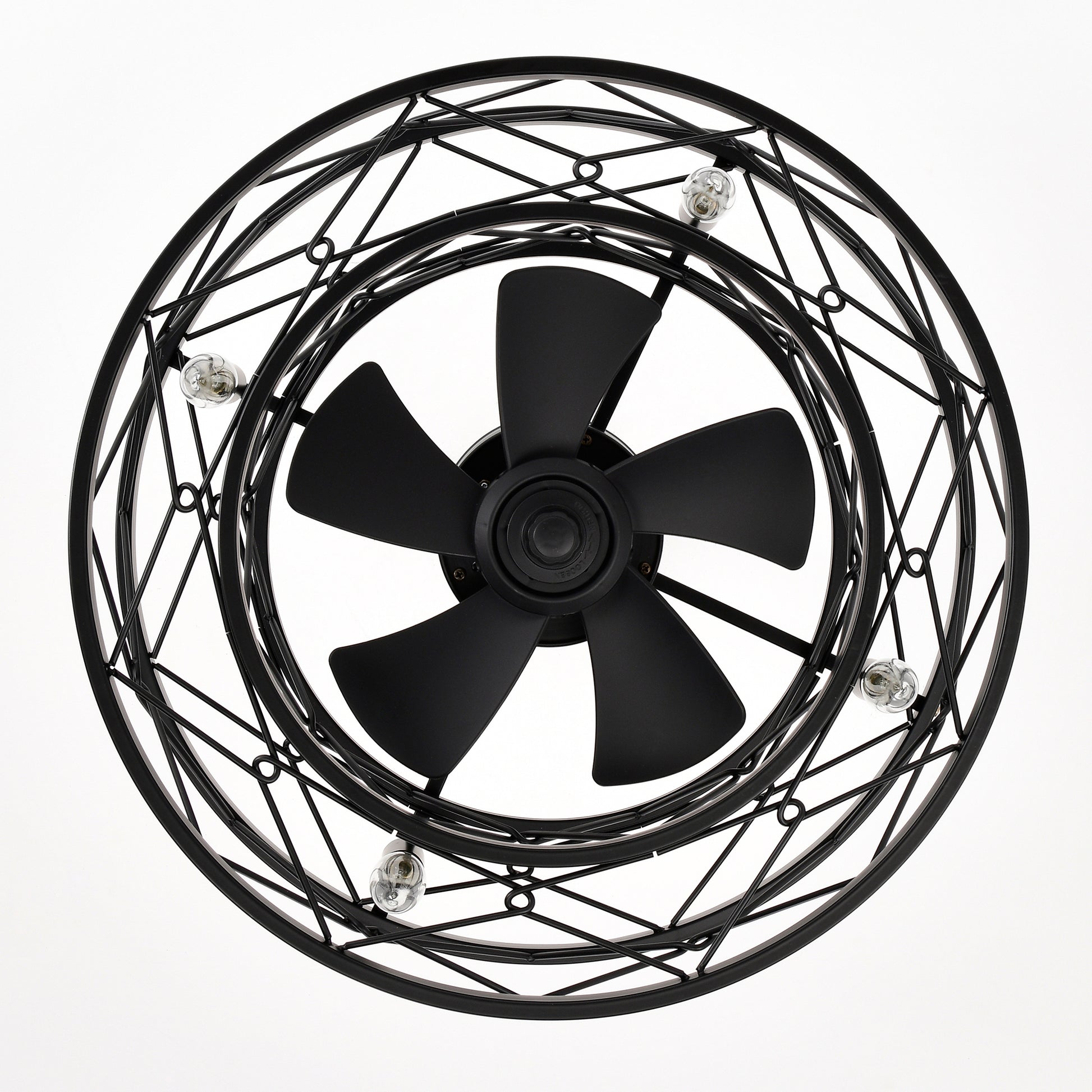 20" Matte Black Modern Enclosed Ceiling Fan - view 13